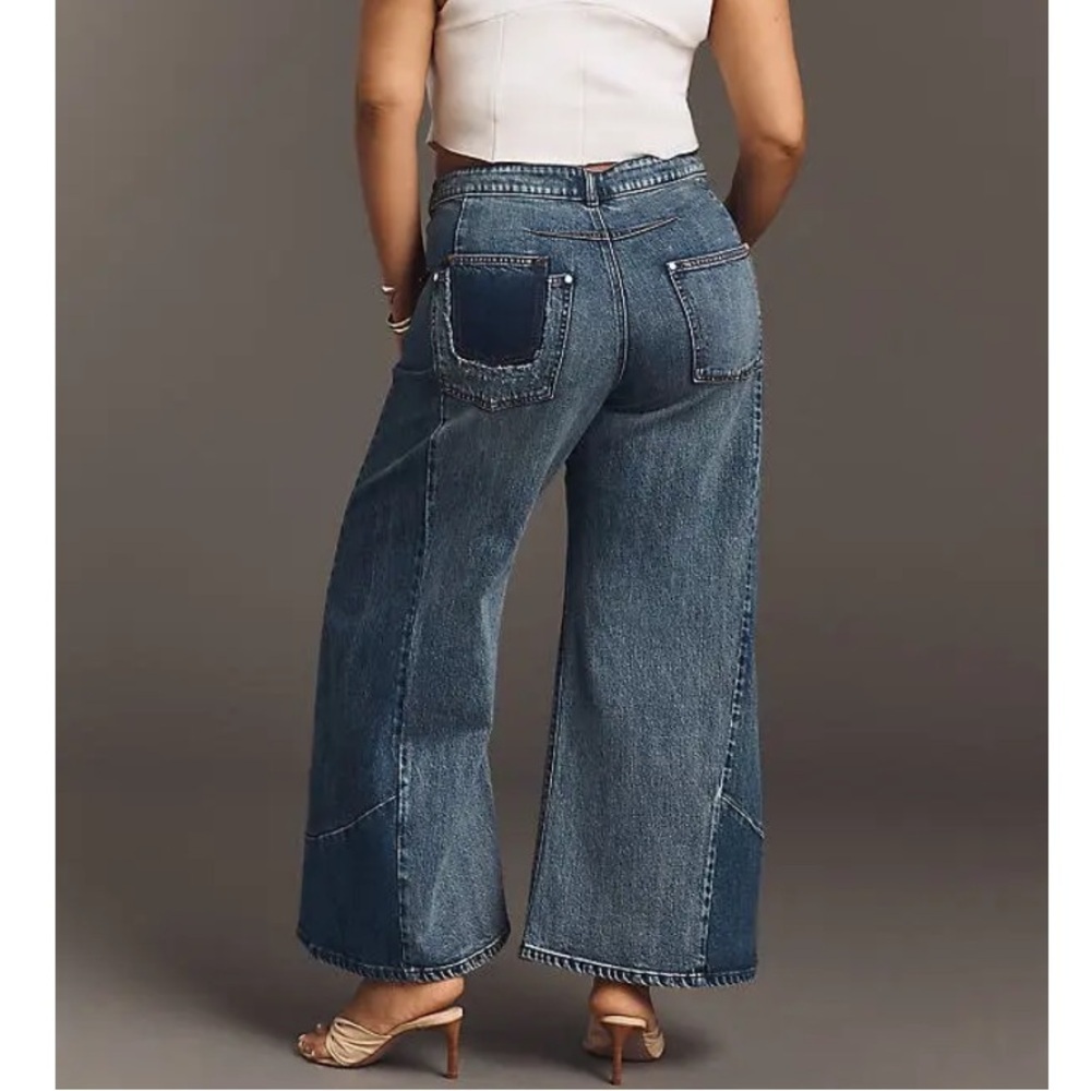 Anthropologie Pilcro The Darien Paneled Wide Leg Flare Jeans - Picture 2 of 11